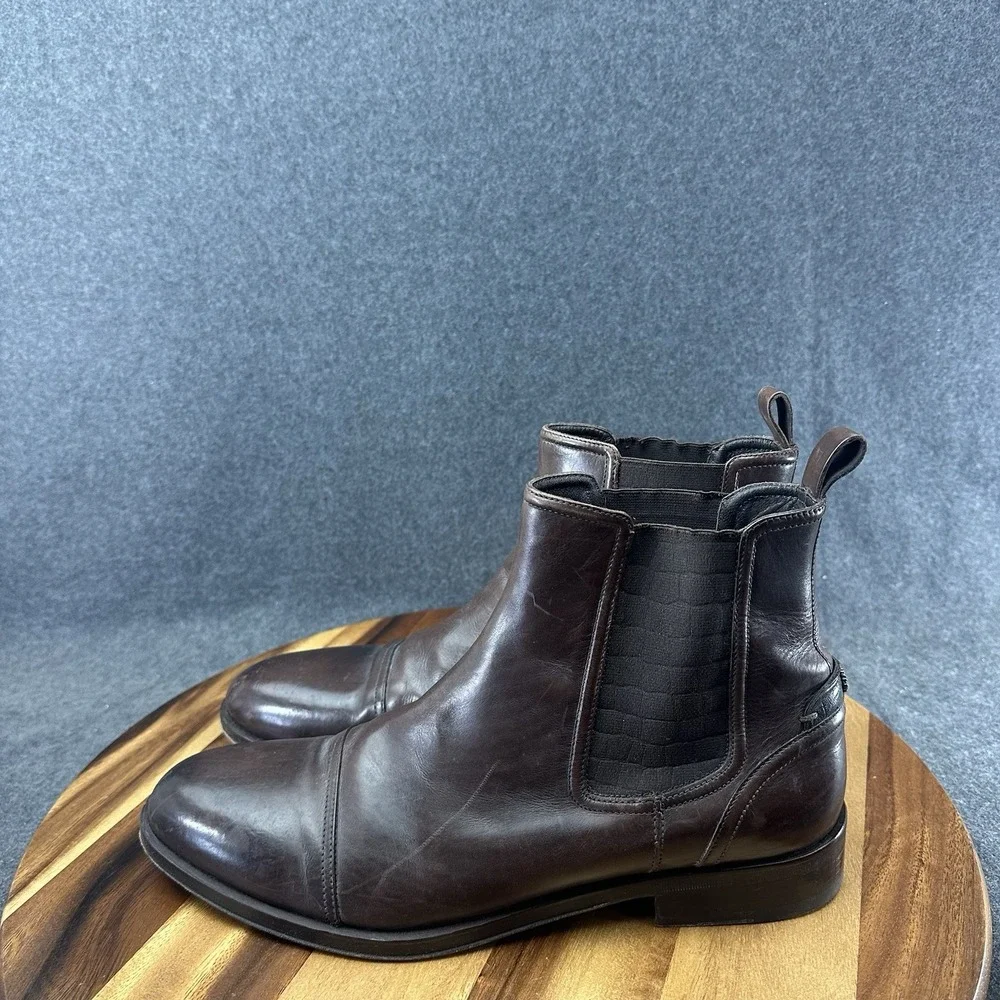 Roberto Cavalli Chelsea Boots Leather 6237 Brown Men's Size 44 MSRP $249